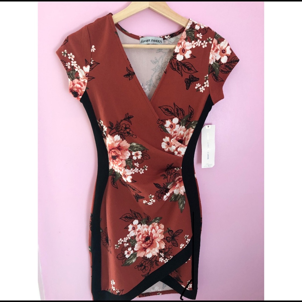 Almost Famous floral wrap dress